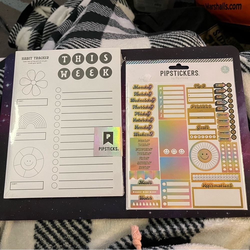 Pipsticks Habit Tracker notepad and Stick to the Plan Stickers for your Planner